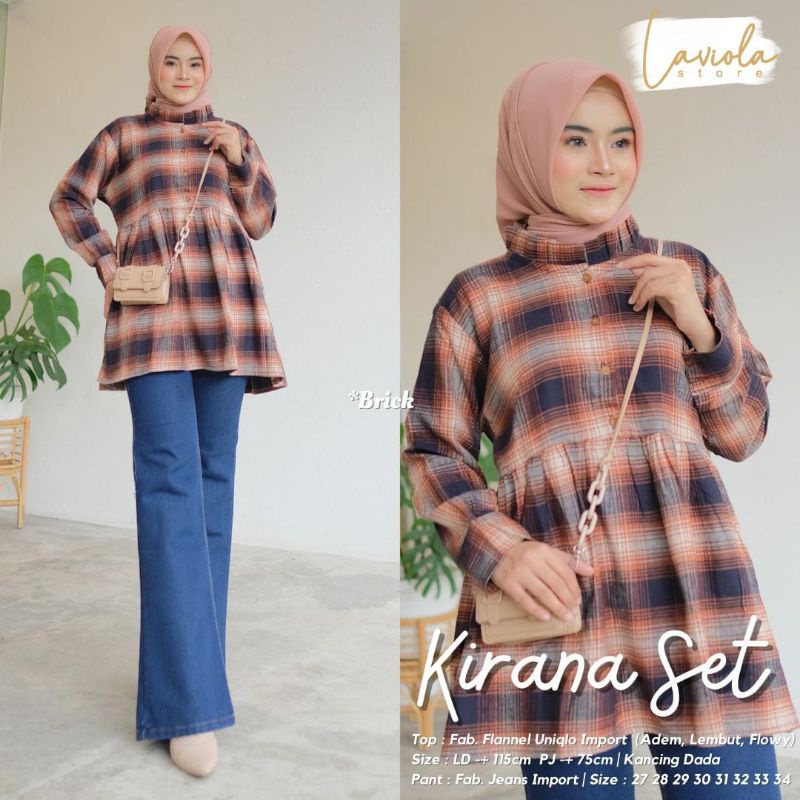 Kirana Yazma Set By LAVIOLA STORE • Setelan Wanita • Atasan Blouse Kemeja Tunik Kulot Celana Panjang