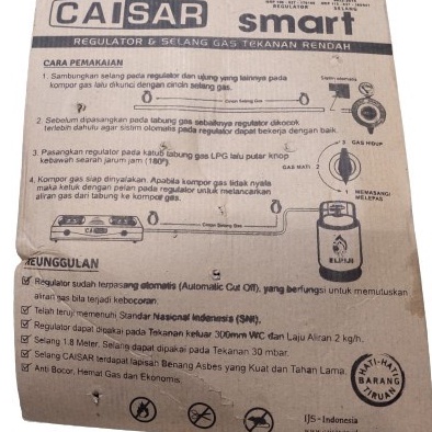 SELANG GAS FLEKSIBEL CAISAR + METER / Selang Regulator + Meter Tabung