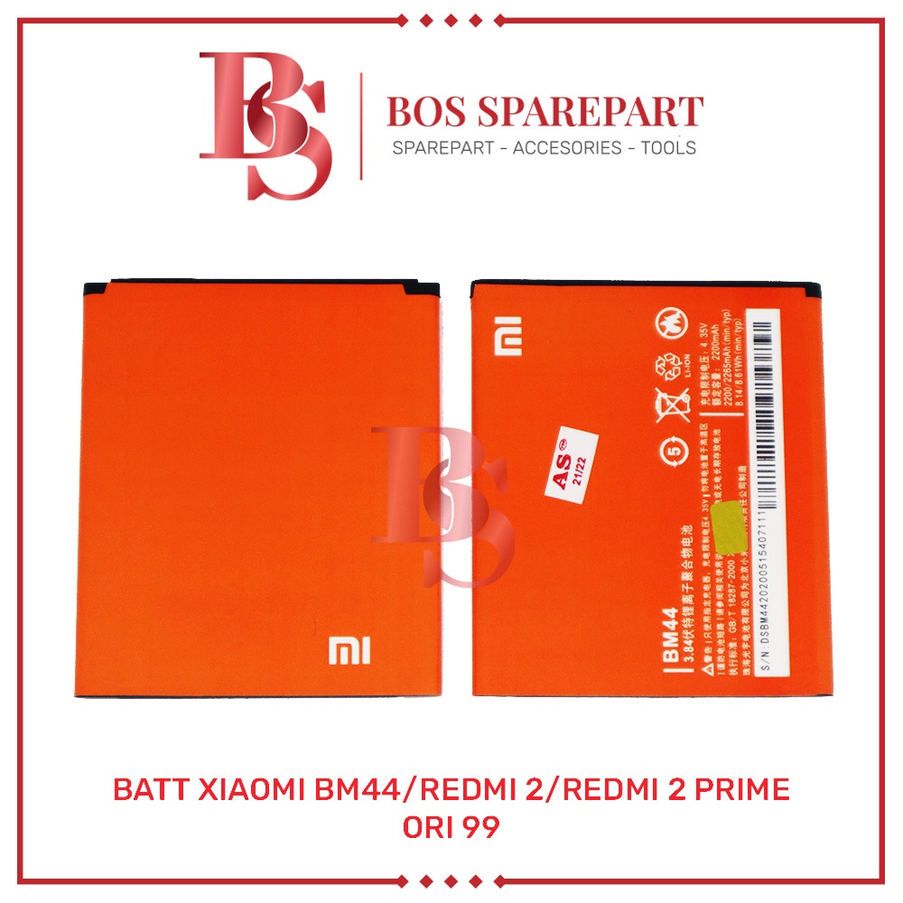 BATERAI XIAOMI BM44 / REDMI 2 / REDMI 2 PRIME ORI 99 / BATTERY / BATRE
