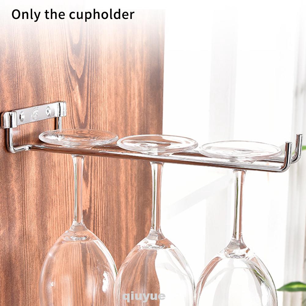 Home Wall Mounted Storage Kitchen Hanging Under Cabinet Wine Glass Rack Shopee Indonesia