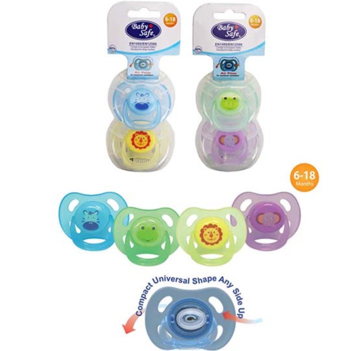 BABY SAFE Air Flow Pacifier Babysafe Isi 2 Empeng Bayi Baby Soother