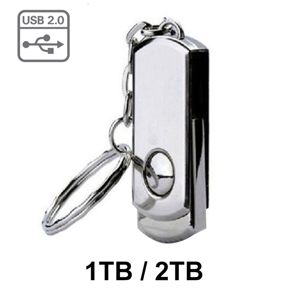 (Huluboy) Flashdisk USB 2.0 Kapasitas 1 / 2TB Bahan Metal Untuk PC / Laptop