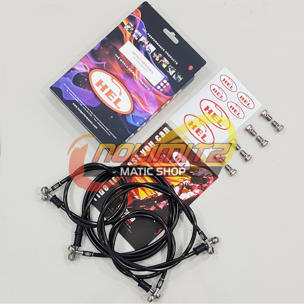 Selang Rem Racing HEL Infinit Carbon Depan Belakang Full Yamaha XMAX