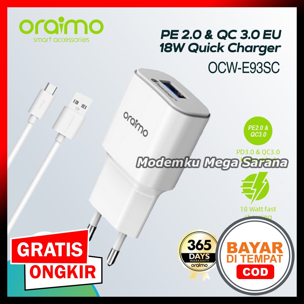 Oraimo Vessel Pro Quick Fast Power Charger USB OCW-E93SC