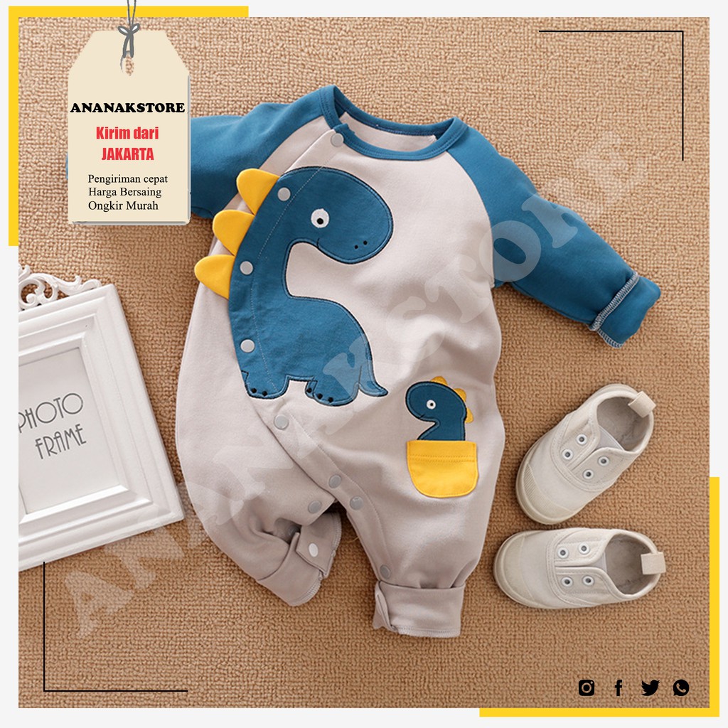 Jumper Bayi Lakilaki Motif Dino Biru 0 24bulan Jumper Lengan Panjang Baju Bayi Ba 244 Shopee Indonesia