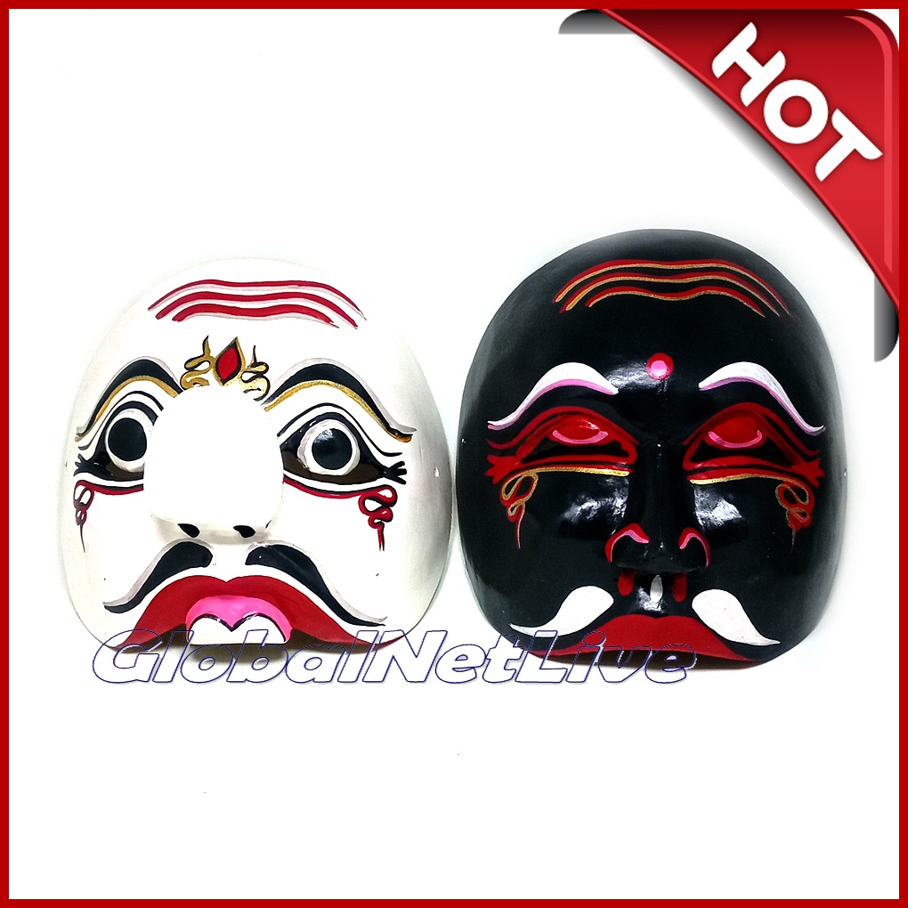 Satu Set Topeng Kayu Wayang Penthul Tembem hiasan dinding