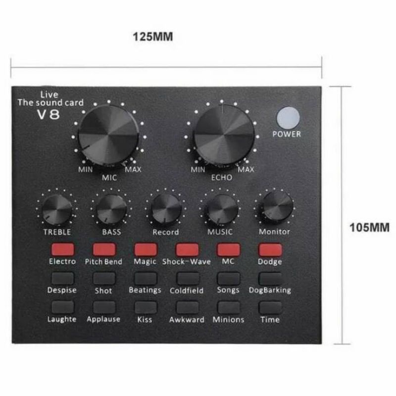 Sound Card V8 Live Broadcast Mixer Bluetooth Audio USB External / Mixer Audio Bluetooth (sudah di cek terlebih dahulu sebelum dikirim)