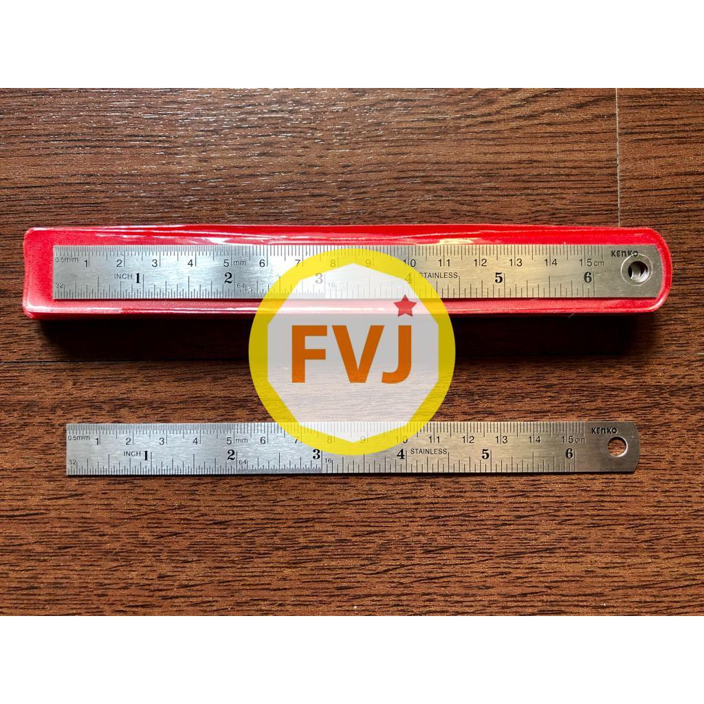 

1 lusin Stainless Steel Ruler Penggaris Besi Kenko 15 cm