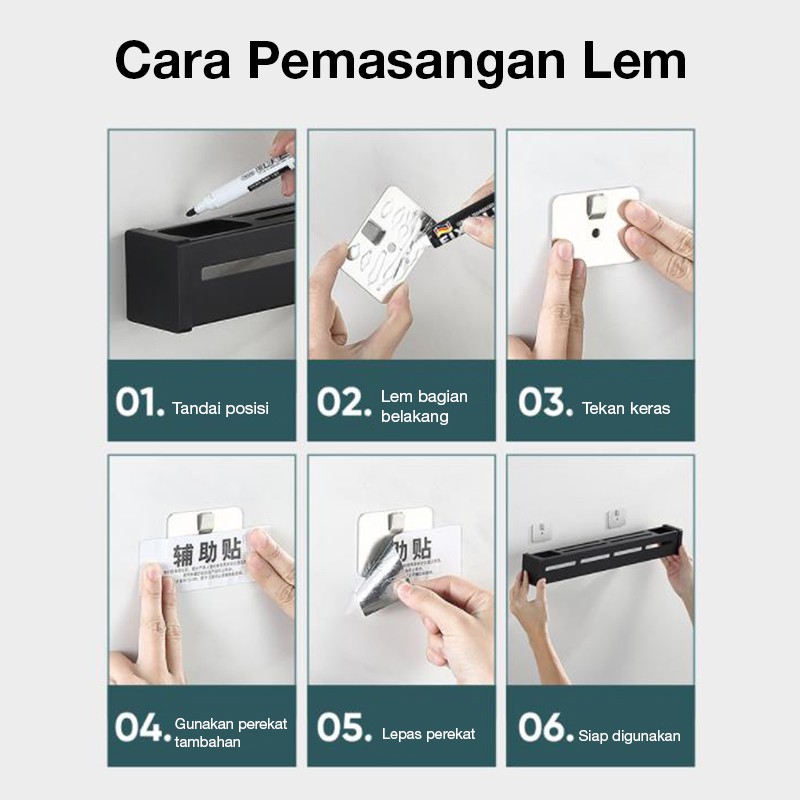 POTE Rak Dinding Dapur Stainless Steel/Kitchen Rack /Tempat Taruh Sendok Garpu Pisau Dapur Gantungan Lap Dapur