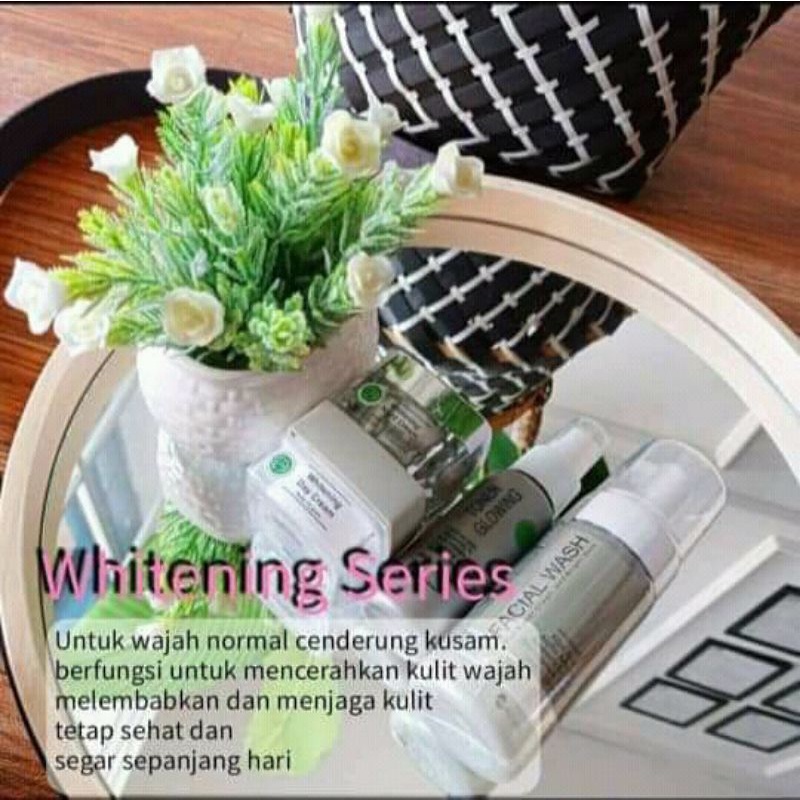 Whitening Series Ms.Glow free kapas+box kosmetik+kaca