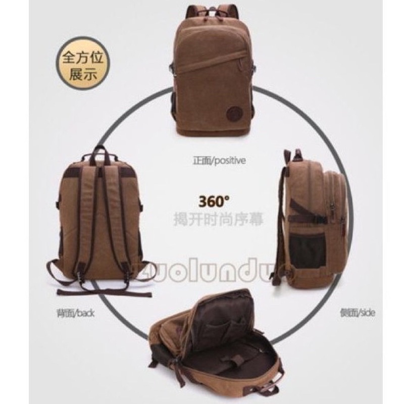 Tas ransel kanvas mugu 8820 (tas kerja,tas sekolah,tas kuliah,tas santai,tas laptop,tas pria/wanita) original