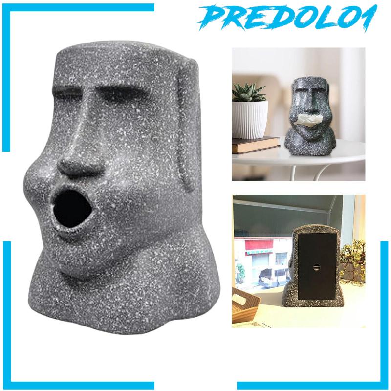 [PREDOLO1] Tissue Box Holder, Moai Sculpture Funny Novelty for Living Room Bedroom