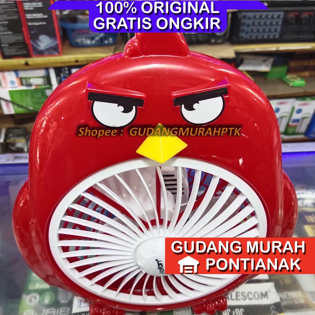 Kipas angin meja karakter / Kipas angin karakter Angry Bird / Kipas angin Angry Bird box fan merah