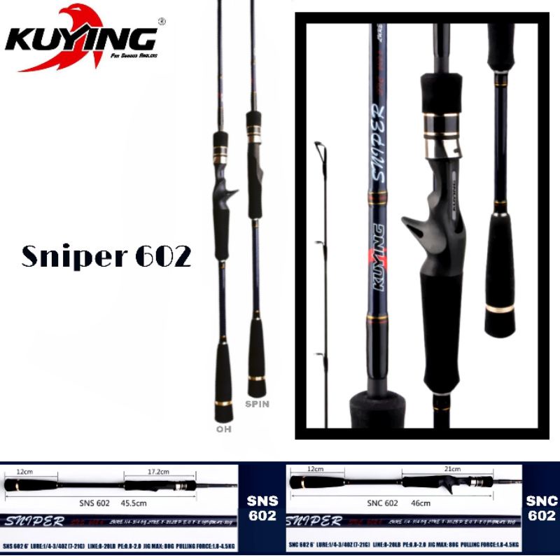Joran / Rod Light Jigging Kuying Sniper 602 (Pack Pvc)