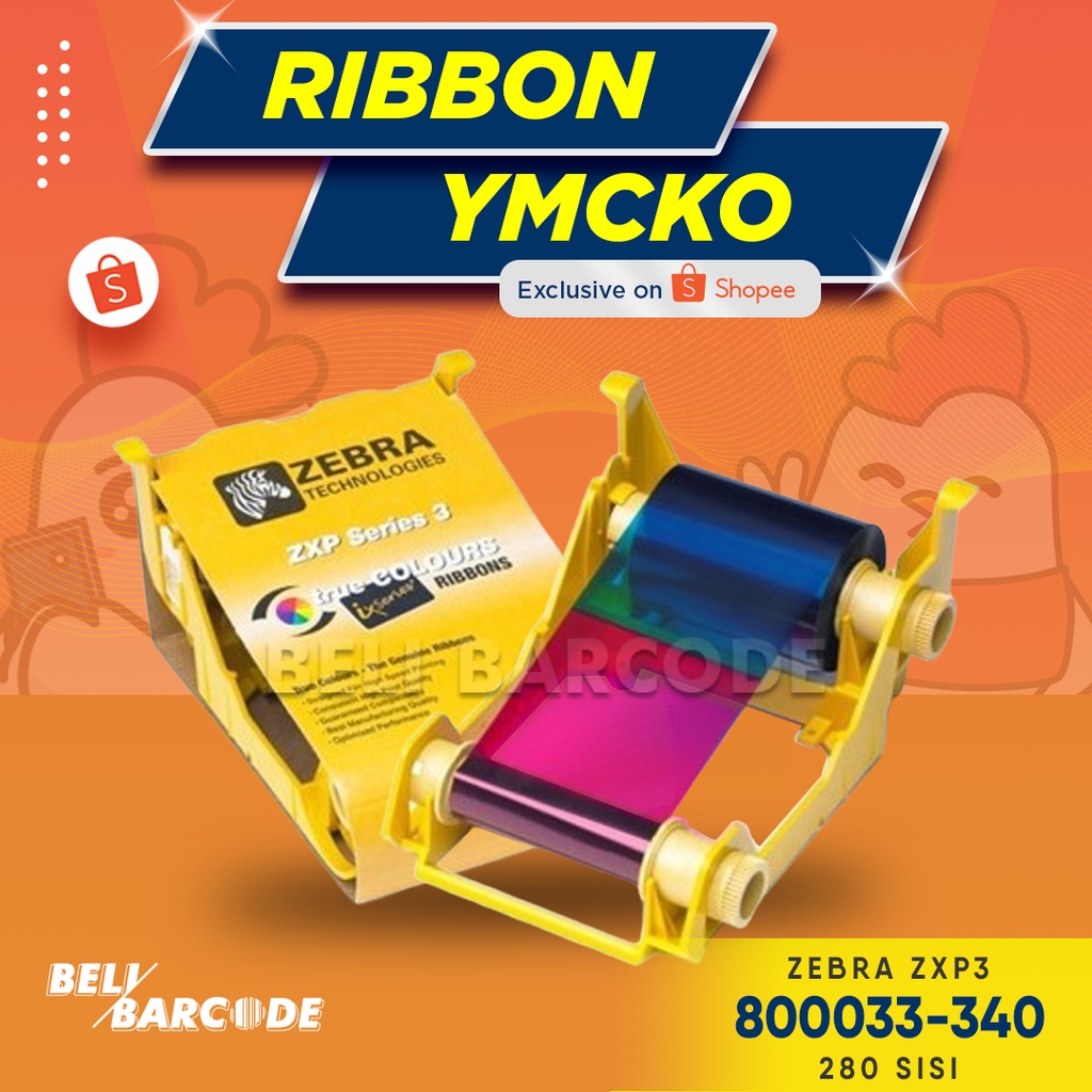 Ribbon ID Card Printer Zebra ZXP 3 Series YMCKO PN: 800033-340