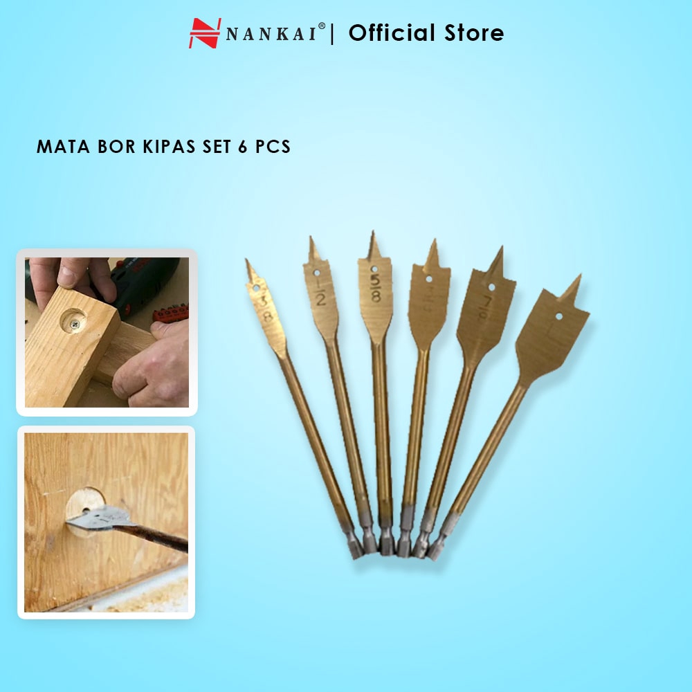 Mata Bor Kayu Kipas 6 Pc Set Nankai