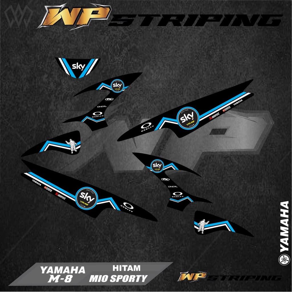 Stiker Striping MIO SPORTY / Sticker Variasi List Skotlet Motor Yamaha MIO SPORTY / M-8