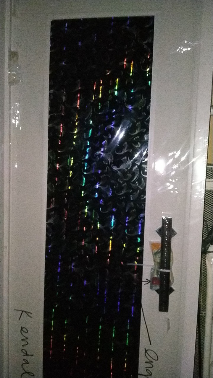 Pintu Kamar Mandi Pvc Motif Lukisan Batik Hitam Ukiran Hologram Minimalis