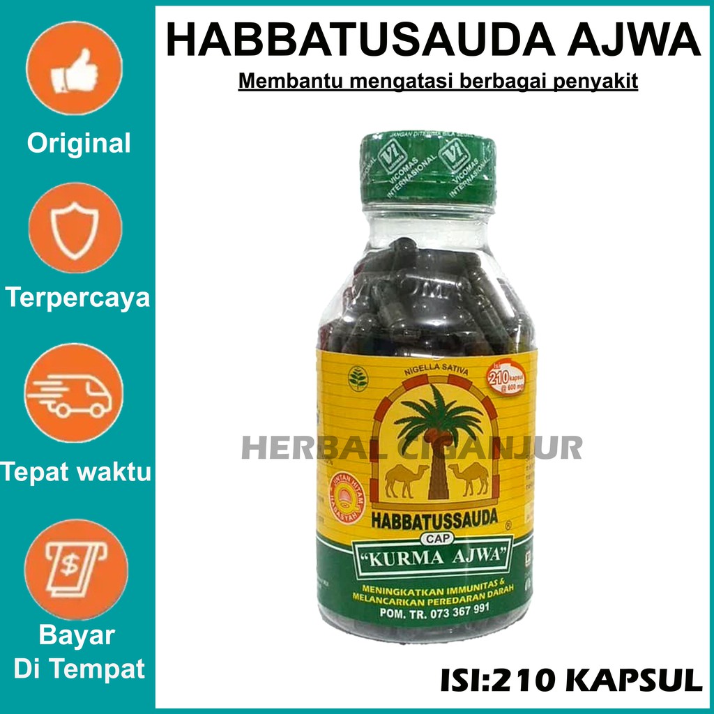 Habbatussauda Ajwa PAKET 2 Botol (1 botol isi 210 kapsul)