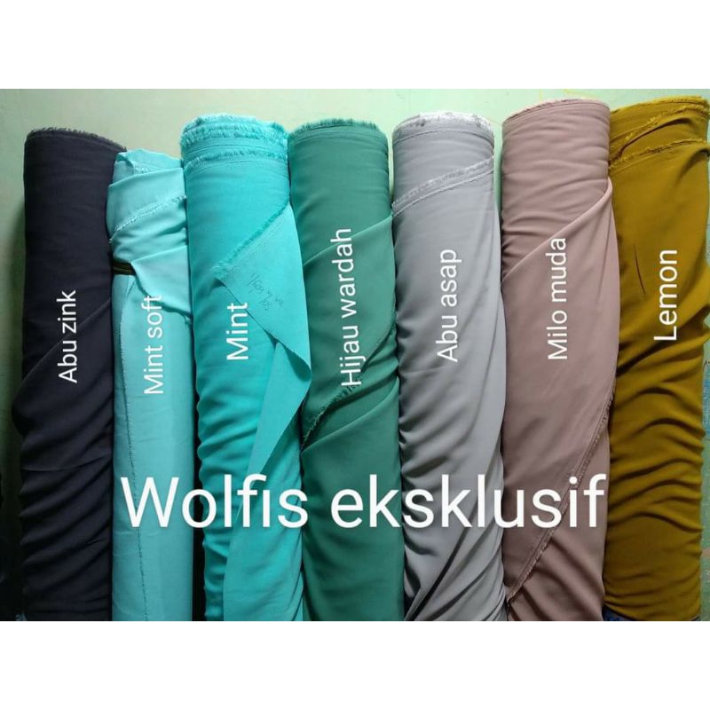 Jual Kain Wolfis / Wollpeach eksklusif, harga per 1/2 meter Shopee