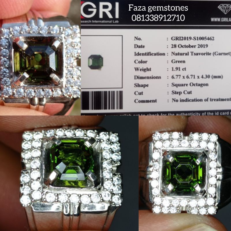 Tsavorite Garnet ~ 1.91 cts ~ Memo GRI ~ Top HQ Material ~ eye clean, body glass