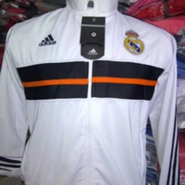 *MODEL TERBARU* JAKET BOLA REAL MADRID PUTIH GRADE ORII