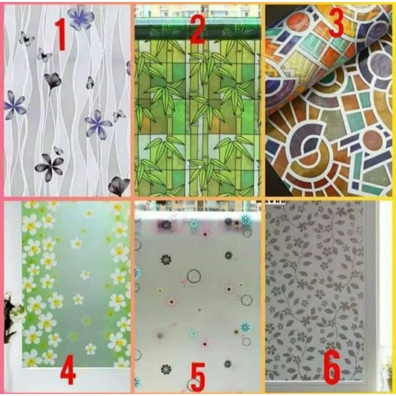 sticker / stiker kaca jendela rumah / stiker kaca film motif stiker kaca film murah premium