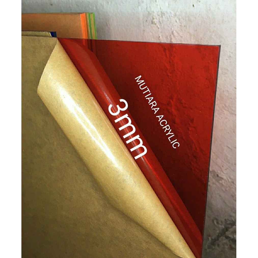 

HJK Acrylic/ akrilik lembaran 3mm/potongan warna transparan ukuran A4/mika/kaca (21x30cm)