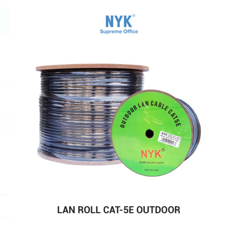 Cable lan Nyk 305 meter cat 5 5e utp Outdoor 10/100Mbps ethernet  - Kabel internet rj45 roll 305m out door cat5e