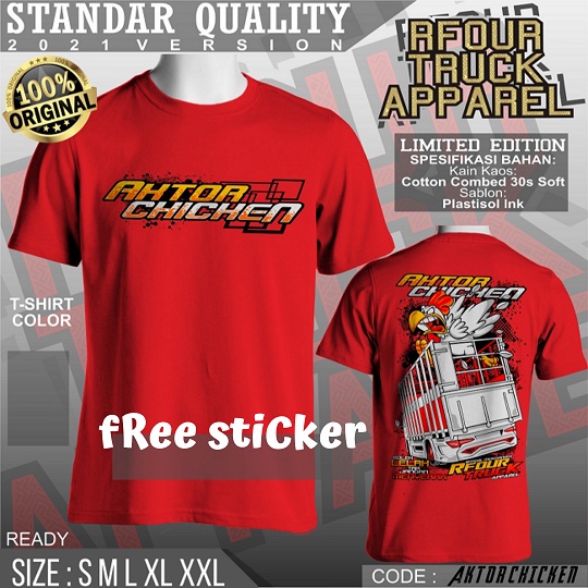 ✱❏KAOS TRUCK AYAM/KAOS TRUK AYAM FREE STICKER/KAOS TRUCK MANIA/KAOS TRUK OLENG/KAOS PITIK BALAP/KAOS