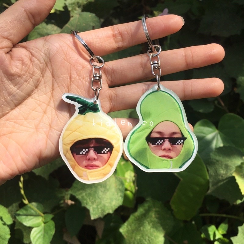 txt keychain soobin beomgyu ♡ pinegyu avobin ver ♡ gantungan kunci keyring key chain key ring ganci kpop akrilik acrylic karakter tomorrow x together pineapple avocado alpukat nanas