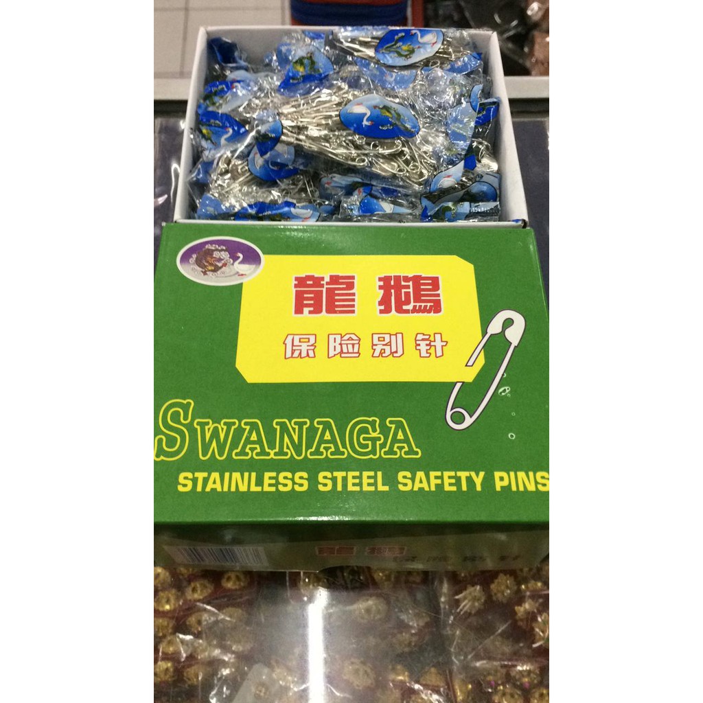 Peniti Swanaga Stainless Steel/ Safety Pins 1 Box/ Peniti Hijab