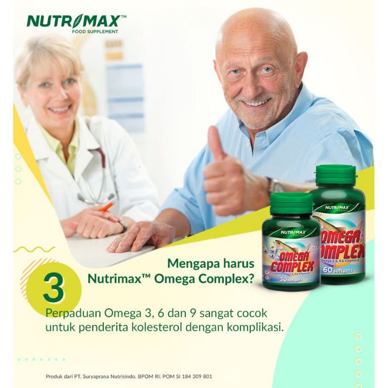 Nutrimax Omega Complex Omega 3 6 9 Plus Vitamin E Isi 30 Tablet - Minyak Ikan Fish Oil - Sofit