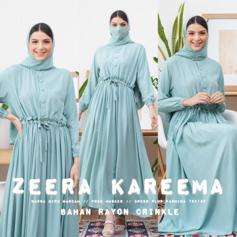 Daster arab Zeera KAREEMA Maxi Dress Gamis Crinkle Premium