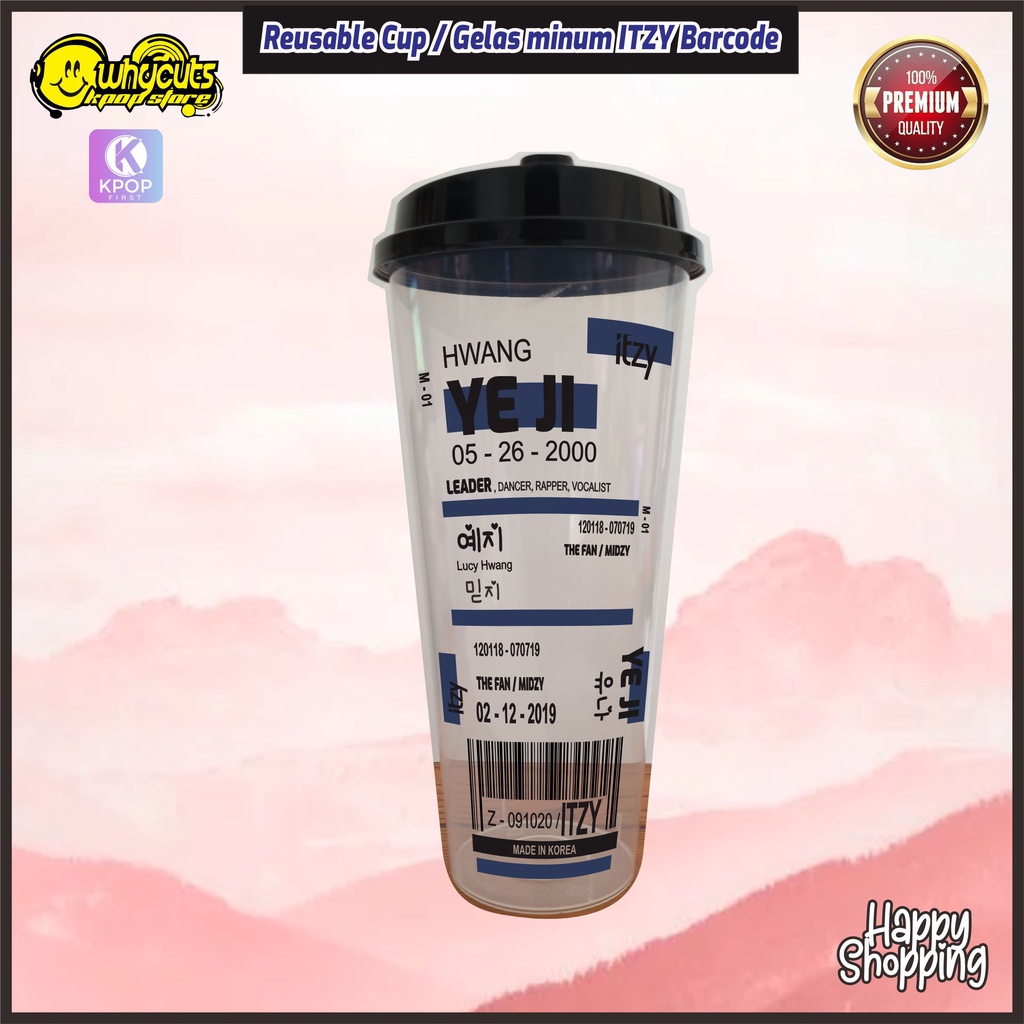 Reusable Cup Itzy edisi Barcode  / bisa panas dan dingin 700ml