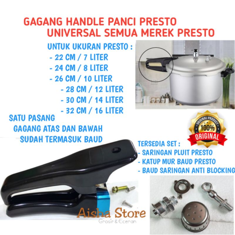 GAGANG PANCI PRESTO / HANDLE PANCI PRESTO / PEGANGAN PANCI PRESTO / SARINGAN KATUP PRESTO BAUD PANCI