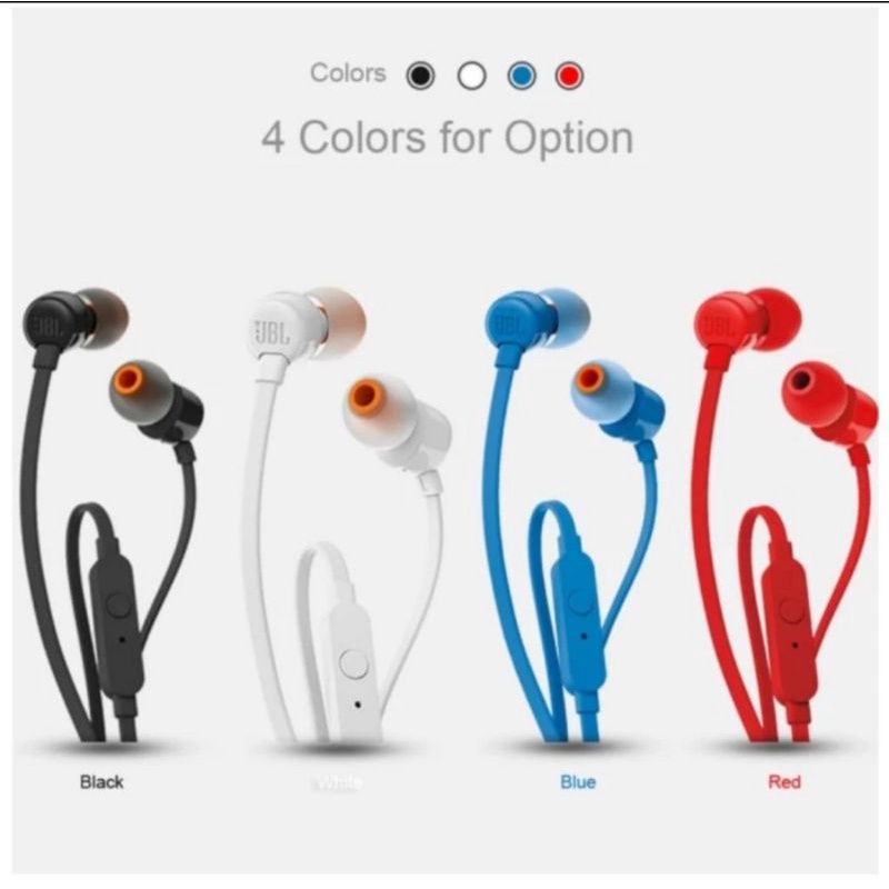 Earphone JBL T110 TUNE Headset Bass -  JBL TUNE T110 Original Garansi Resmi