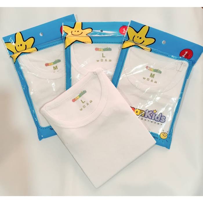 3pcs Oblong GT Man Kids | Kaos Dalam Putih Polos GTman GTMK 03 Anak Laki Laki | Open Sorex Grosir 3pcs