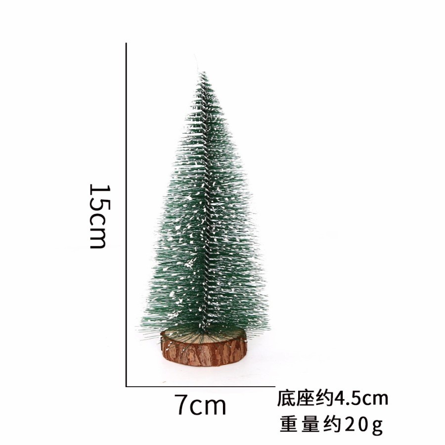 Pohon Natal Salju Mini Pohon Pinus Meja Christmas Tree Cake Topper