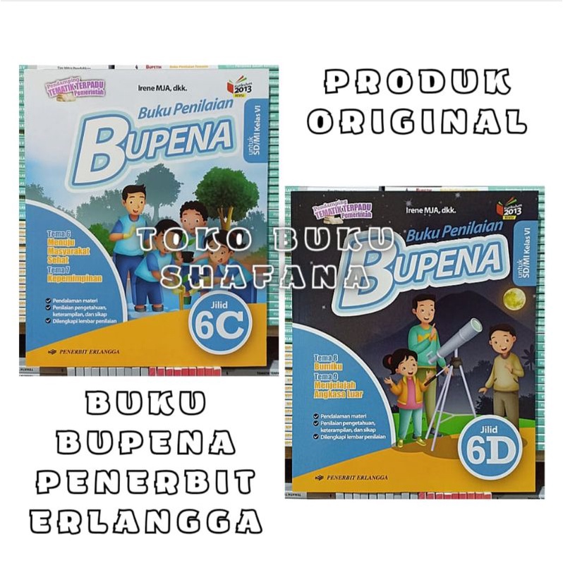 Buku Bupena 6C 6D Erlangga Kelas 6 SD K13 Revisi - Buku Penilaian - Pendamping Tematik ORI