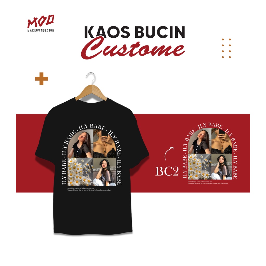 TSHIRT ILY BABE  ( BC 2 )  DESAIN ESTETIK CUSTOM AESTHETIC | KAOS BUCIN | SABLON DTF | BISA GANTI FO