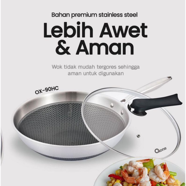 Oxone OX90HC Honeycomb Wok Penggorengan 30 cm ox-90HC