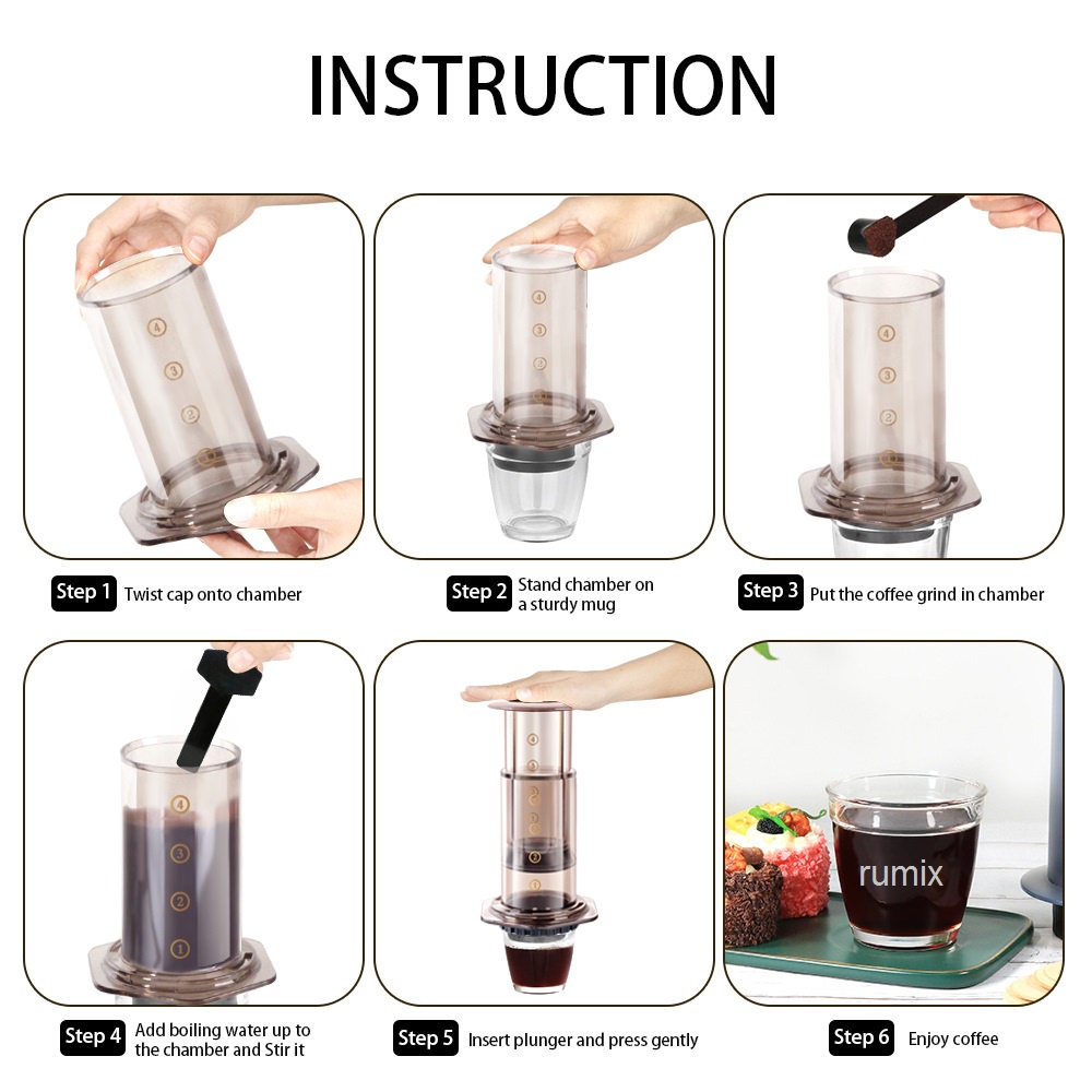 Aeropress Coffee Maker Kopi Press Aerobie Tekan Espresso Set Alat Mesin Pres Kedai Aero Portable