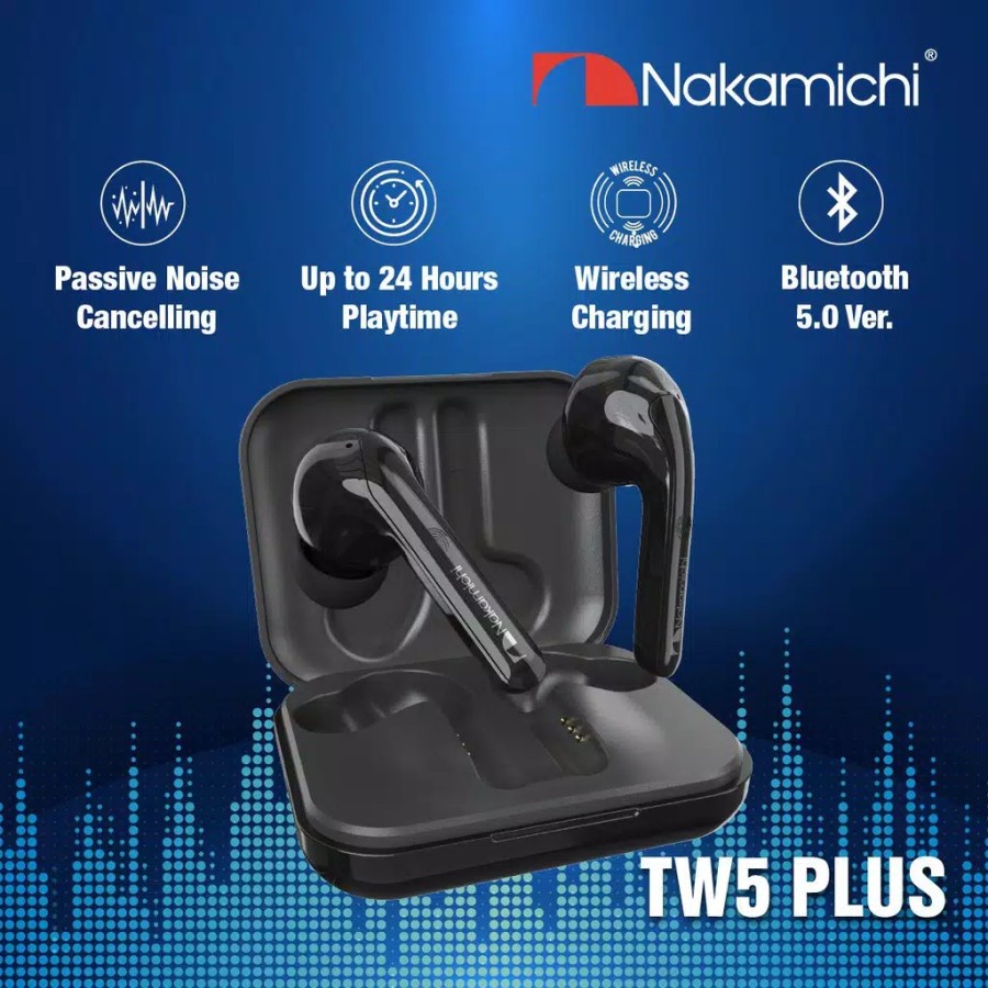 TWS Nakamichi TW5 Plus Original Earphone Bluetooth Garansi Resmi
