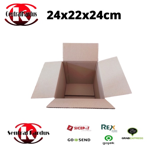 

Kardus (10pcs) box standar Karton Box Packing Polos Ukuran 24x22x24cm