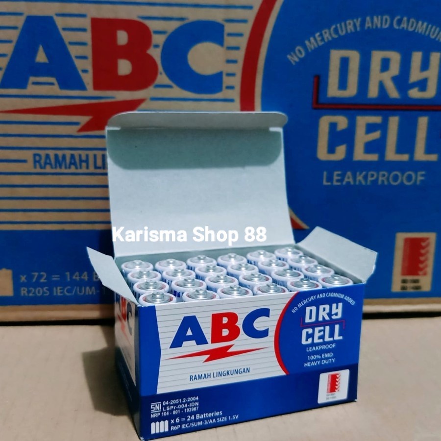 Jual BATRE ABC BIRU AA isi 24 pcs/ BATERAI / BATTERY / BATU ABC A2 ...