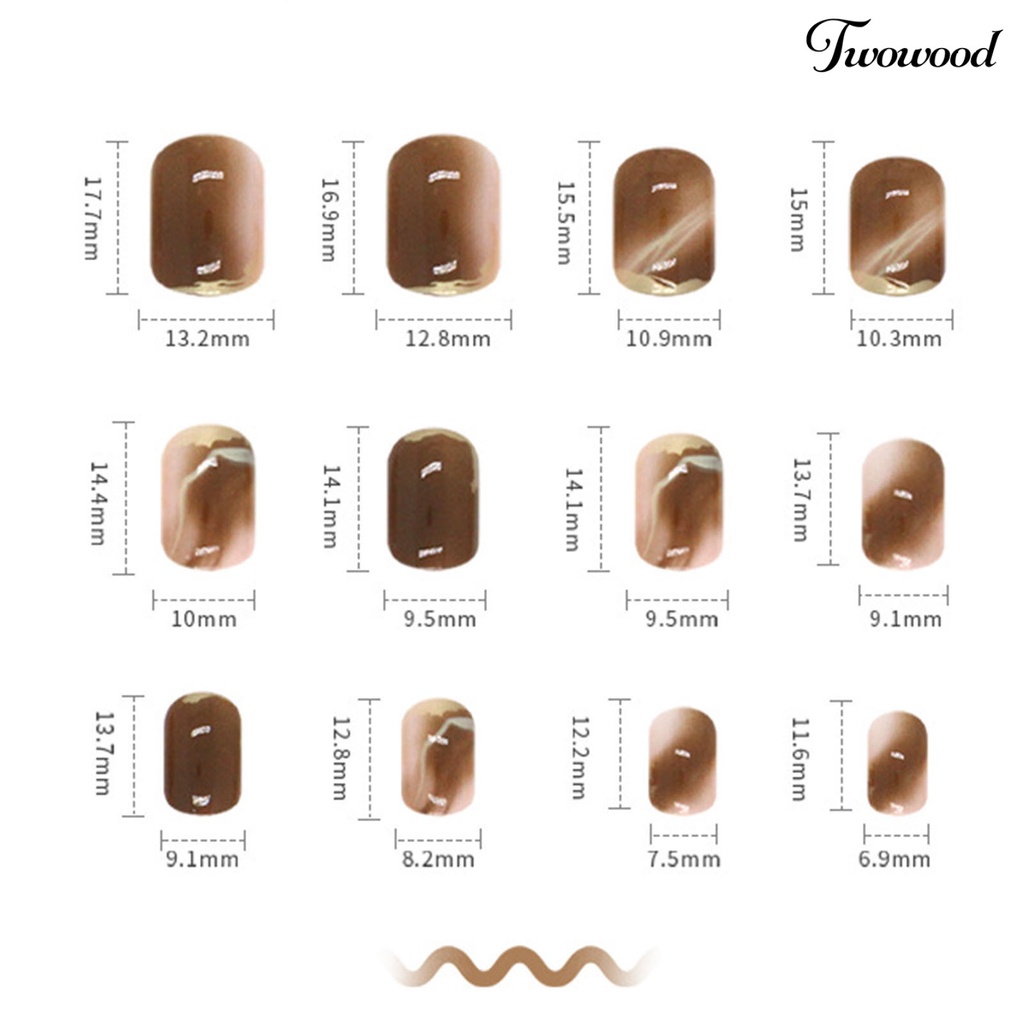 Patch Kuku Warna Coklat Bahan ABS Untuk Nail Art