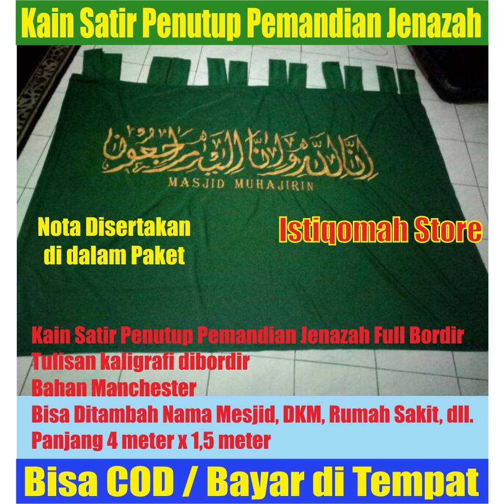 Paket Komplit 1 Kain Tutup Penutup Keranda, 1 Kain Satir, 1 Kain Tutup Payung, 2 Bendera Kematian