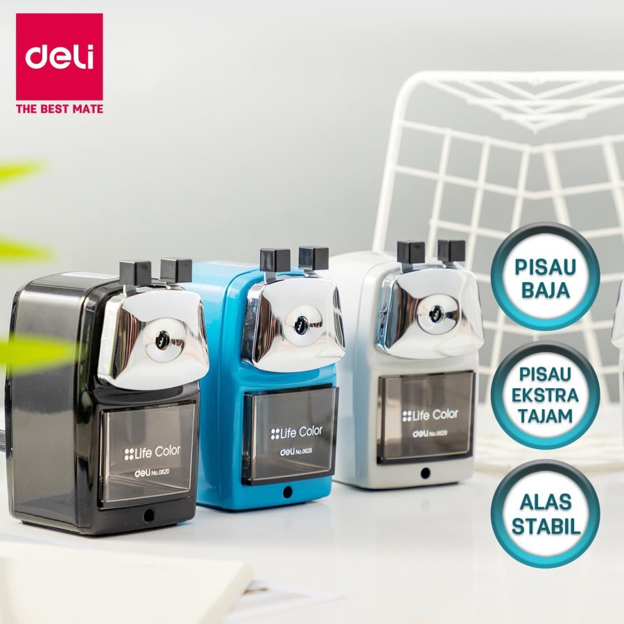 

Deli E0620 Rautan Meja-Metal Rotary Pencil Sharpener