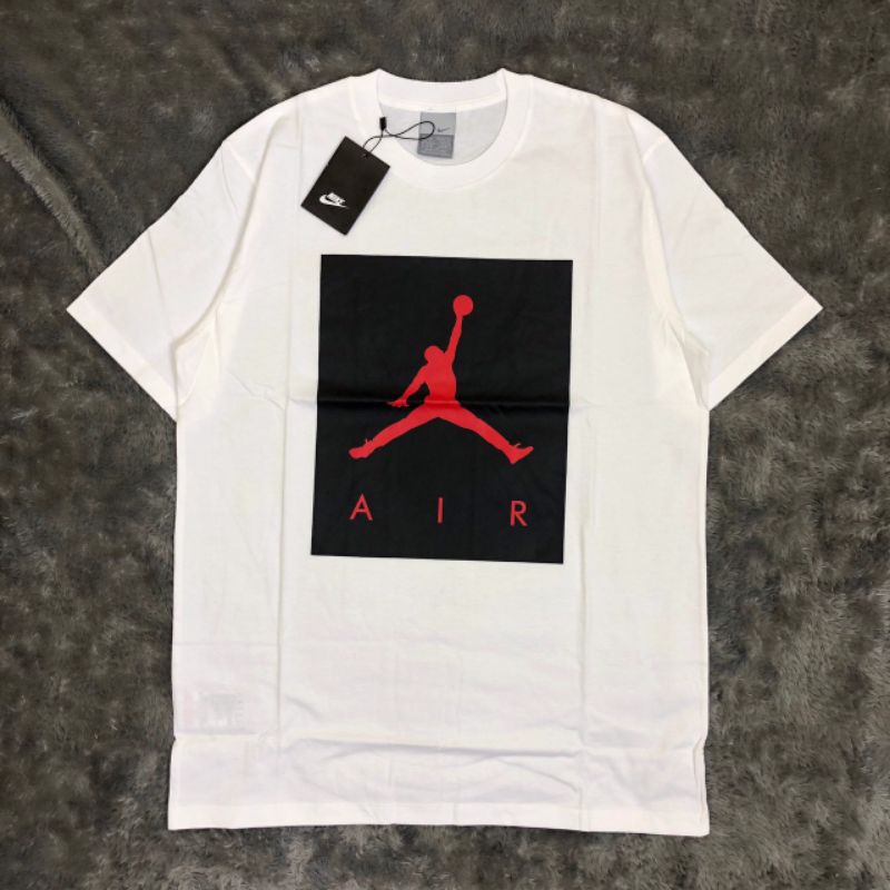 TSHIRT KAOS BAJU NIKE AIR JORDAN RAINDROPS BOXED JUMPMAN WHITE LIKE ORI